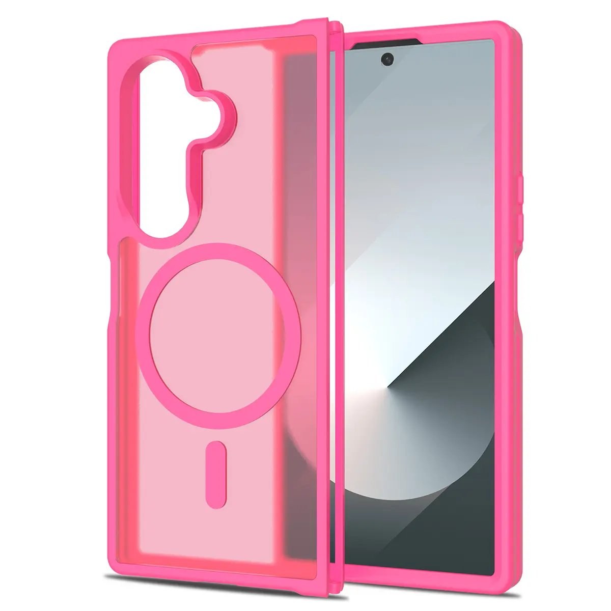 Samsung Galaxy Z Fold 7 MagSafe Cam Smoke Twotone Case Rose Red