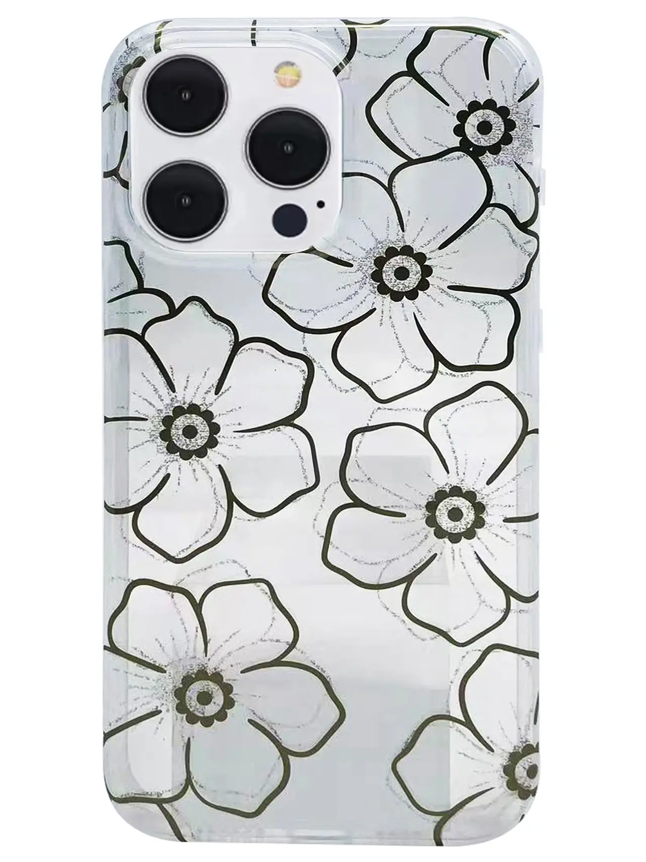 iPhone 15 Plus/iPhone 14 Plus Designed Case Gold and Sliver Floral Harmony