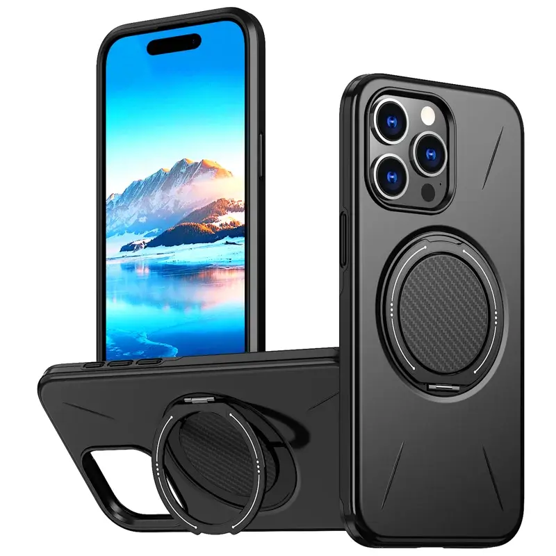 iPhone 14 Pro Max 2in1 360 Kickstand Case Black