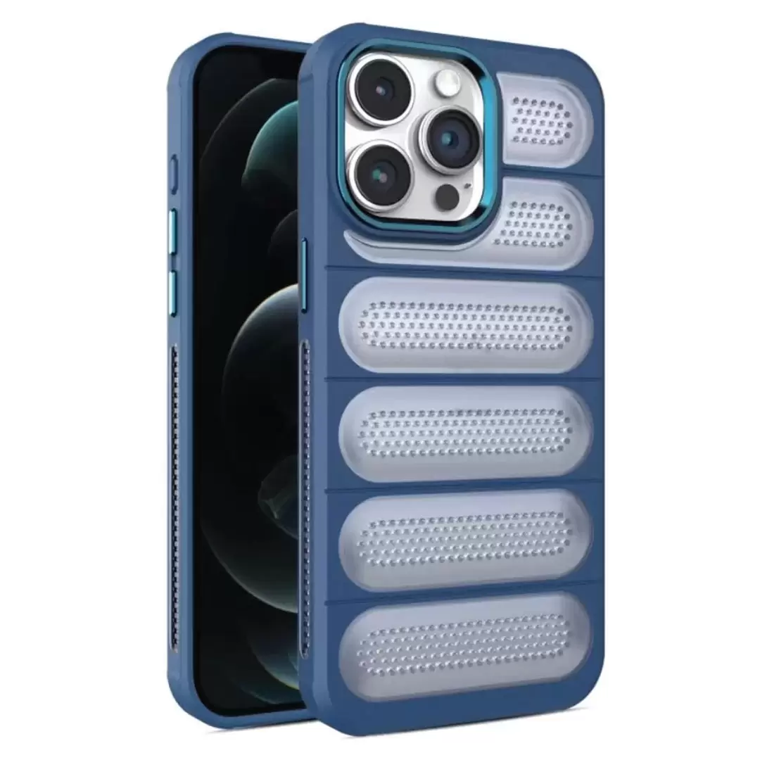 iPhone 15 Pro Max/iPhone 14 Pro Max Mesh Cooling Case Dark Blue