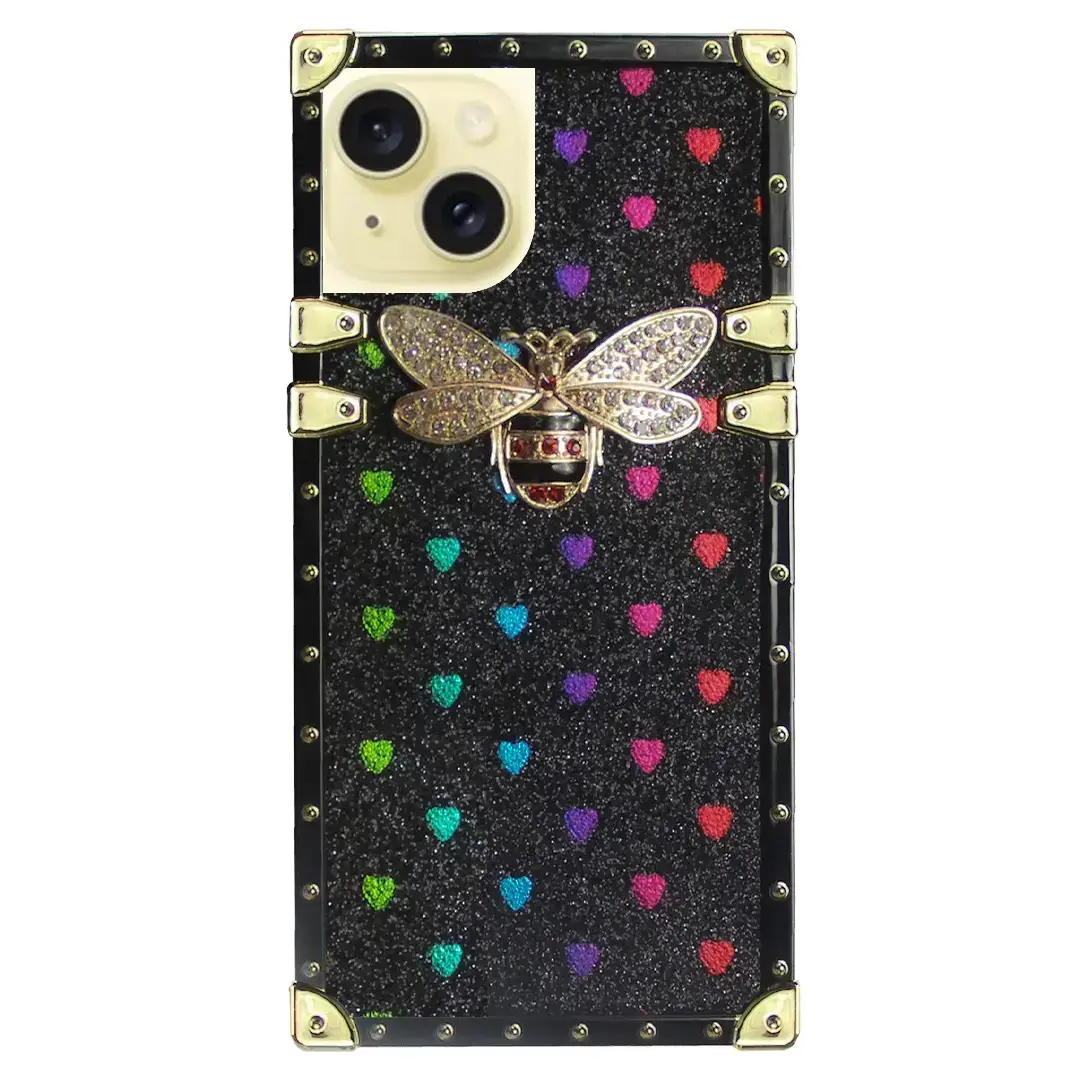 iPhone 13 Heart Butterfly Case Black