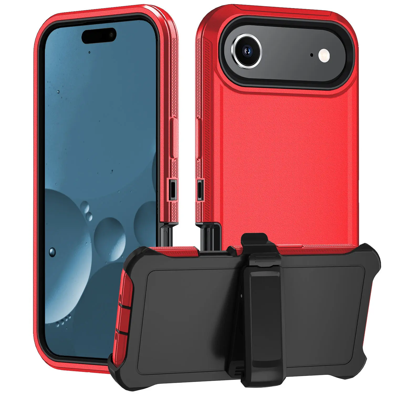 iPhone 17 Air Screen Case with Holster Red