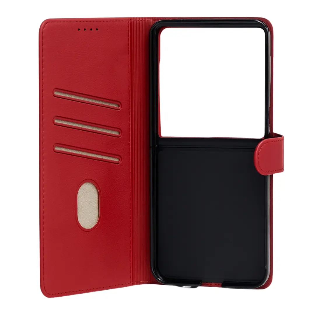 Samsung Galaxy Z Flip 7 PU Leather Wallet Case Red (Affects Folding Function)