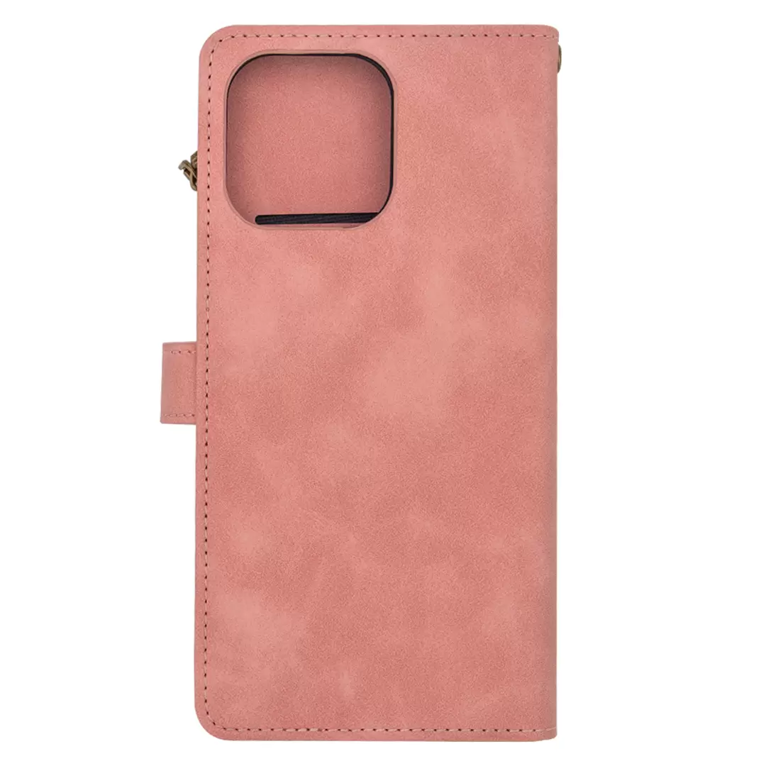 iPhone 13 Pro Max/iPhone 12 Pro Max Premio Wallet Luxury with Zipper Case Rose Gold